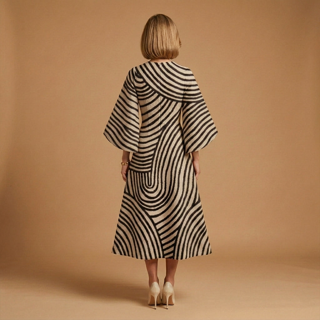 Elizabeth | Lourmarin Round Neck Midi Dress