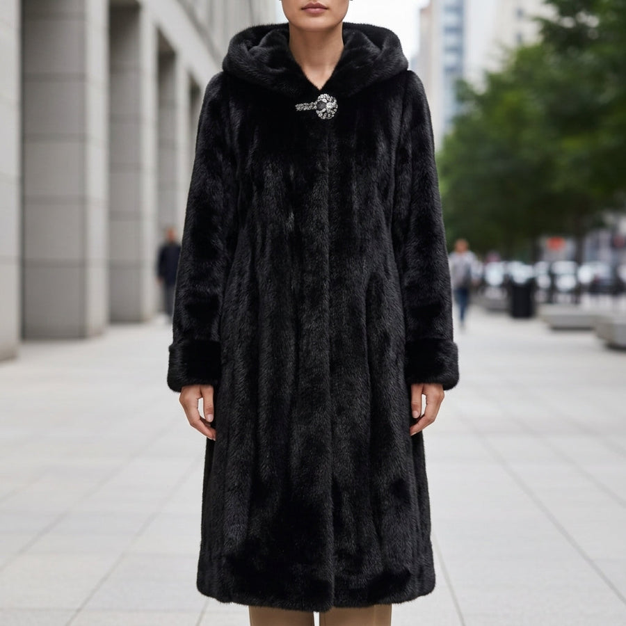 Ellie | Bellagio Hooded Faux Fur Coat
