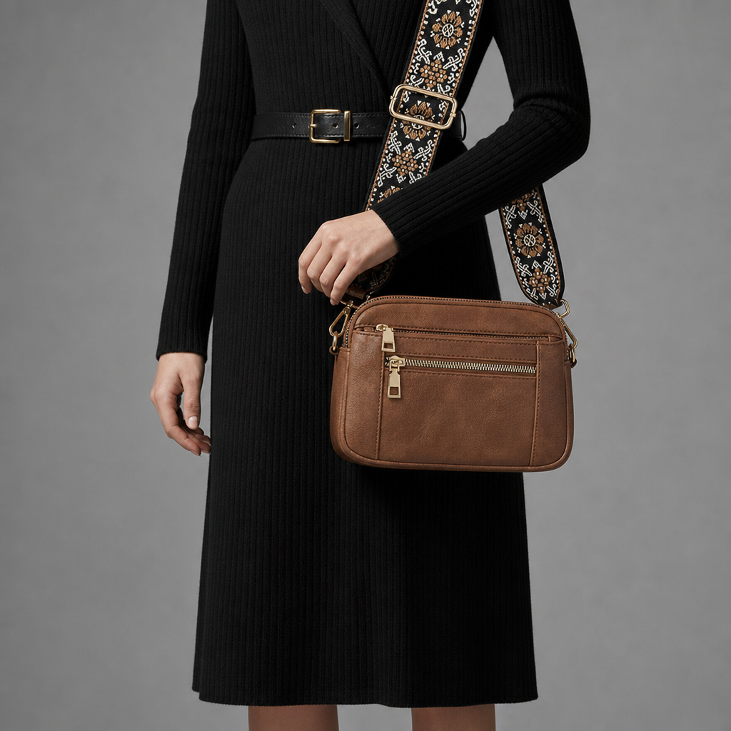 Ellie | Menerbes Faux Leather Crossbody Bag