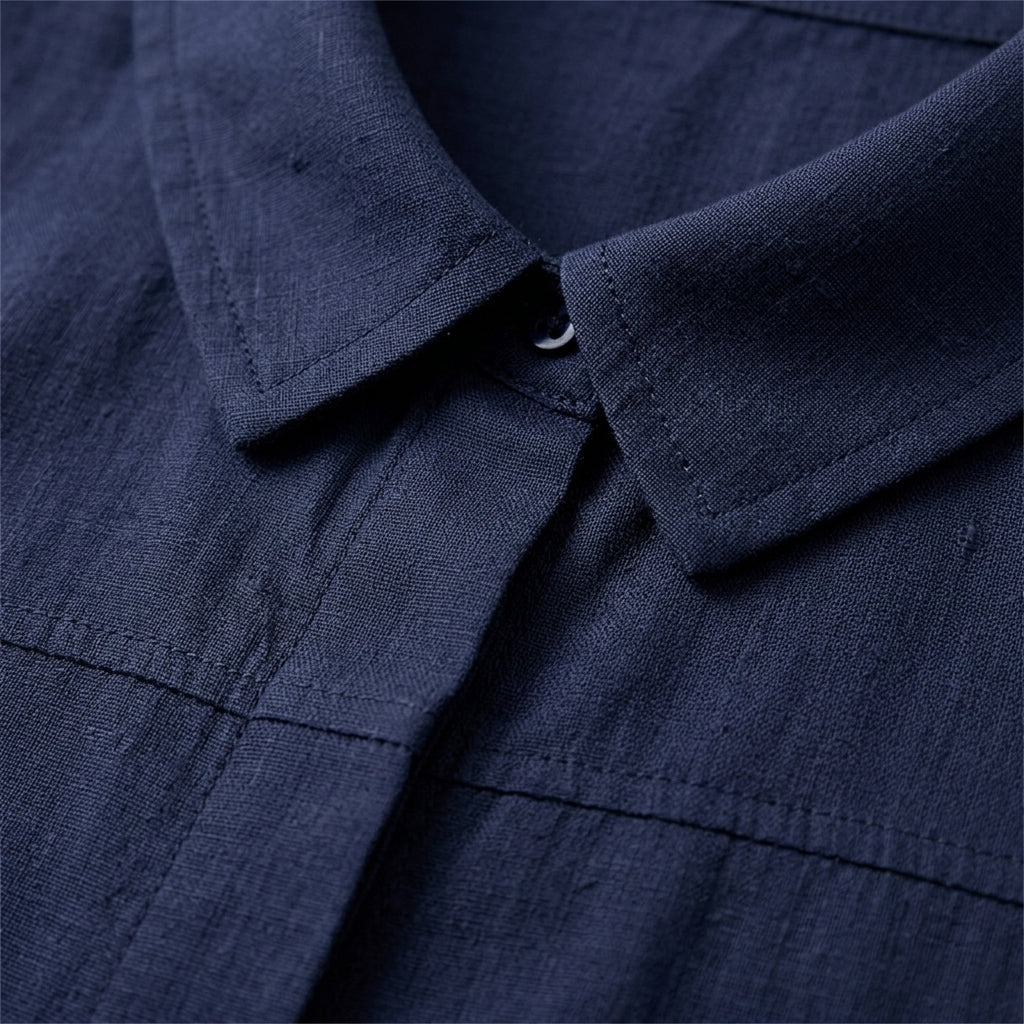 Emilia | Tavienne Linen Blend Lapel Pullover Shirt