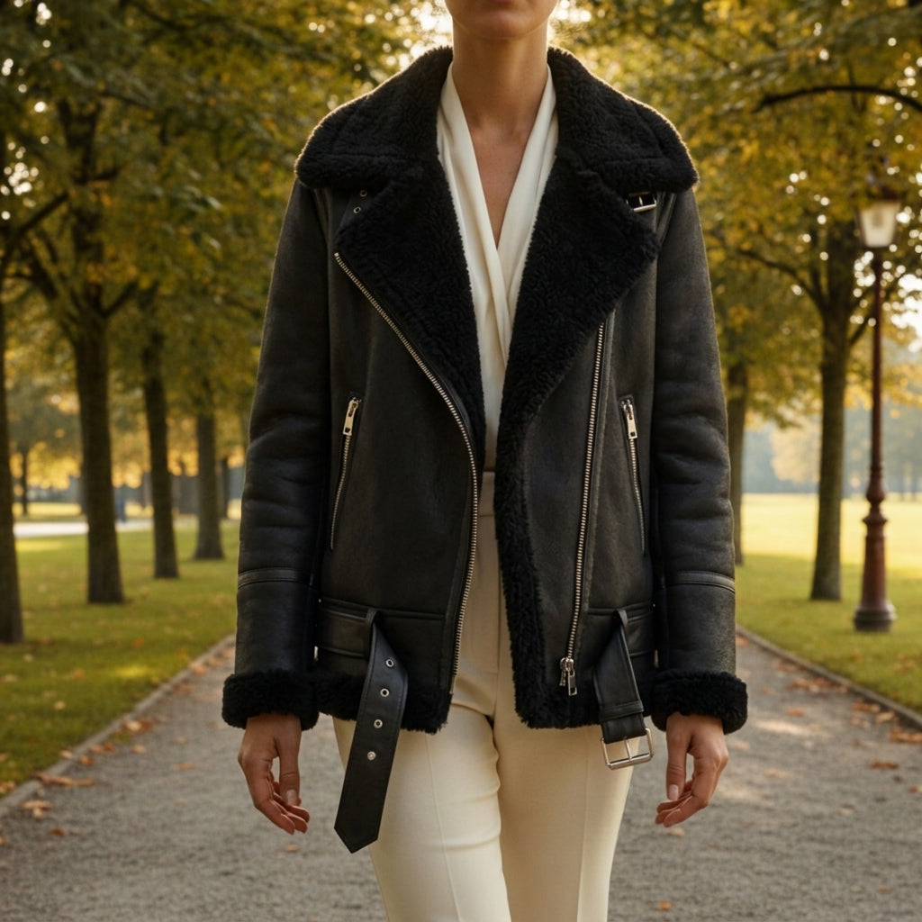 Emilia | Urbino Suede Sherpa Lined Jacket