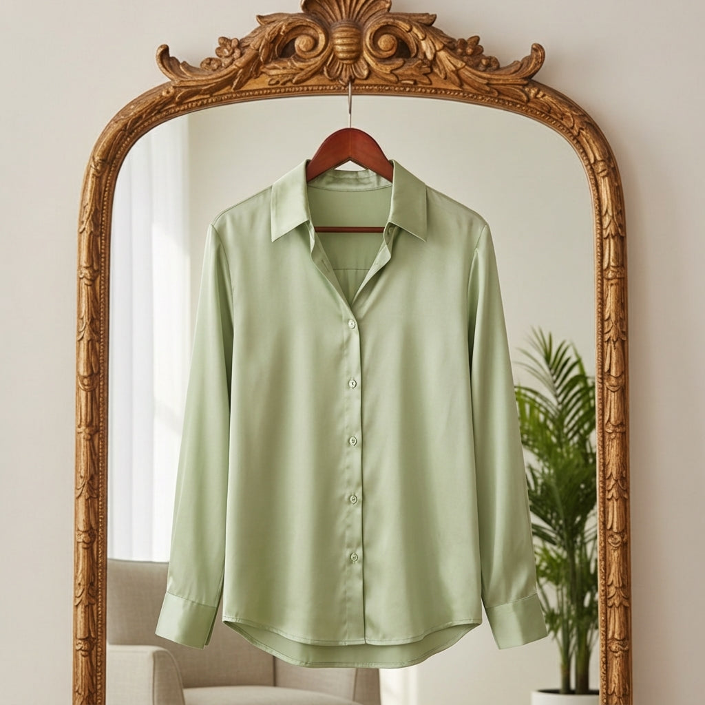 Emilia | Valen Satin Long Sleeve Blouse