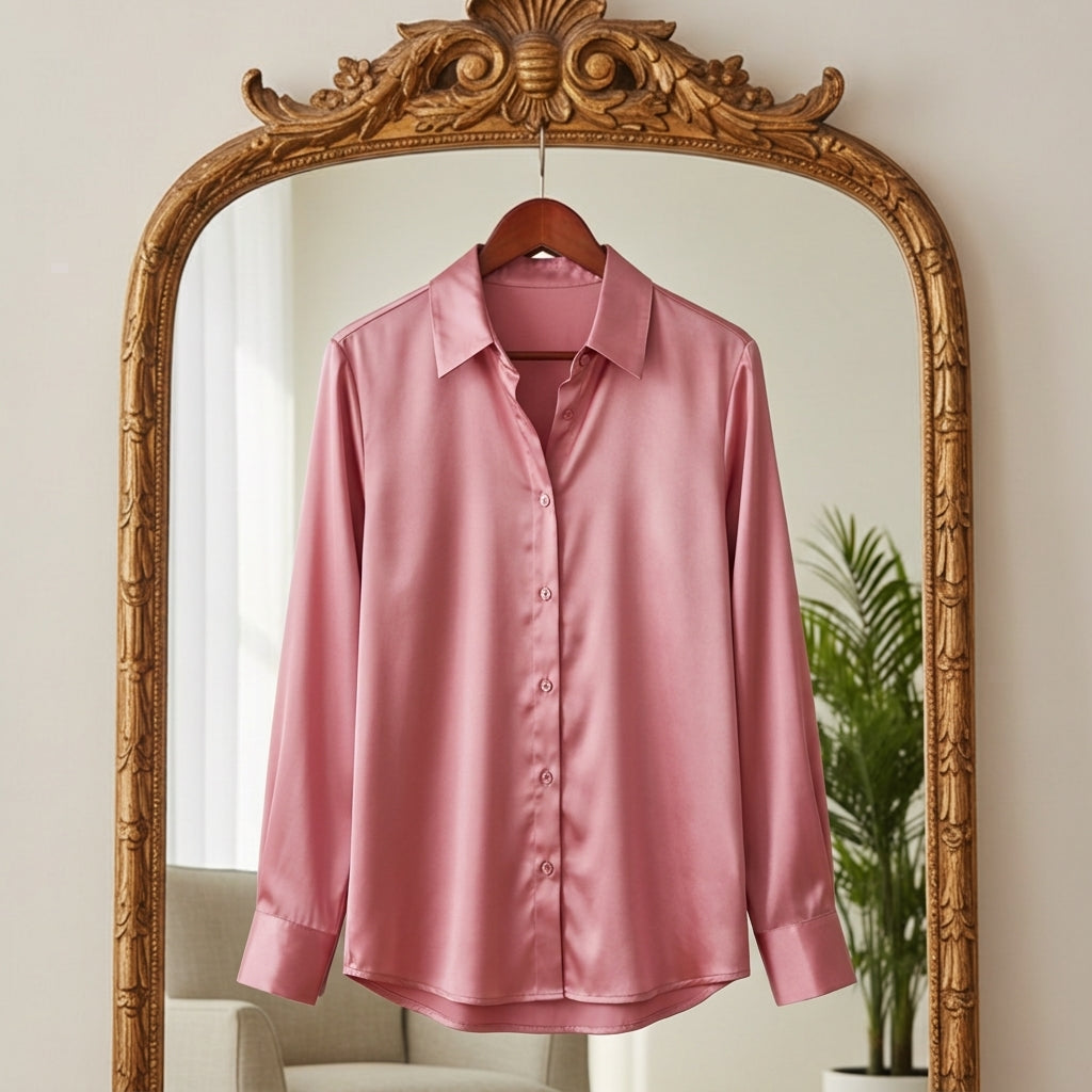 Emilia | Valen Satin Long Sleeve Blouse