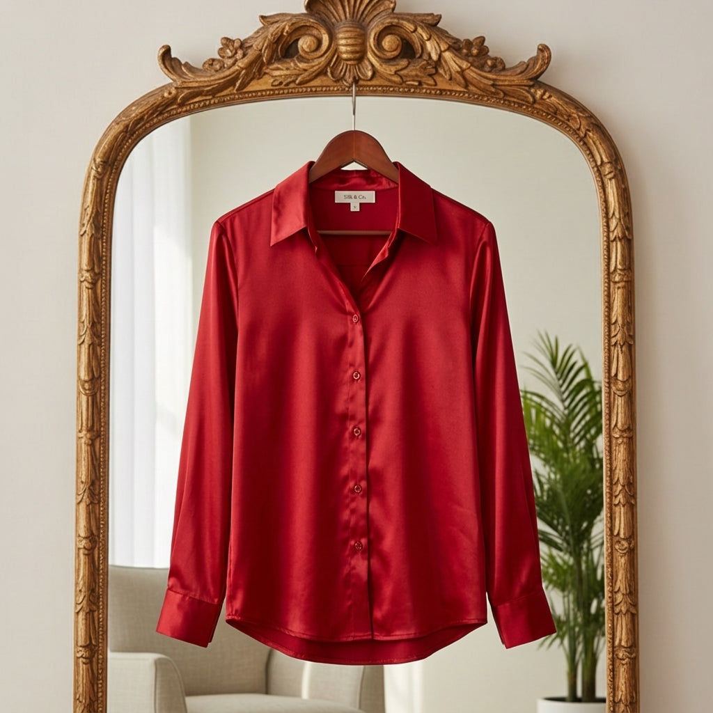Emilia | Valen Satin Long Sleeve Blouse