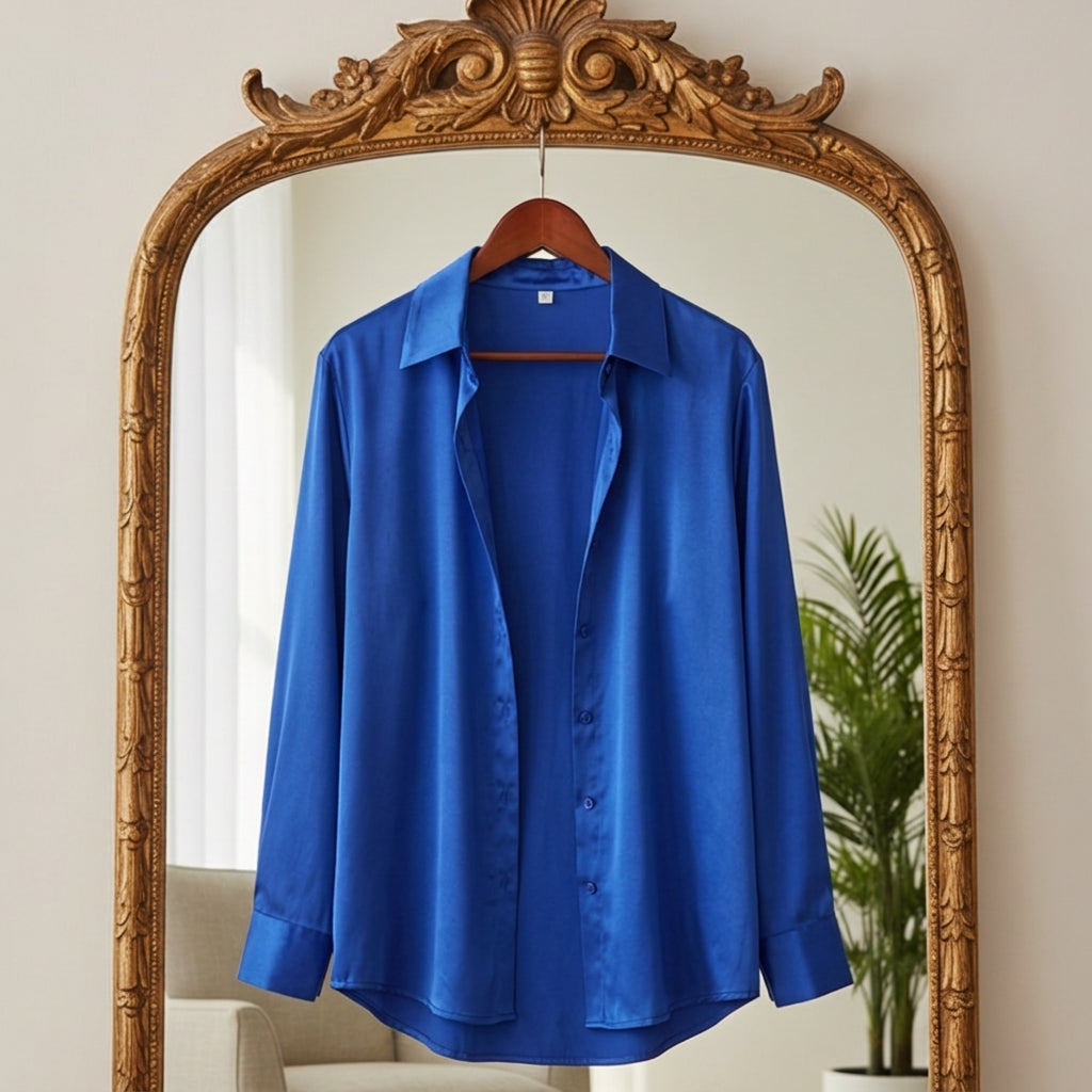 Emilia | Valen Satin Long Sleeve Blouse