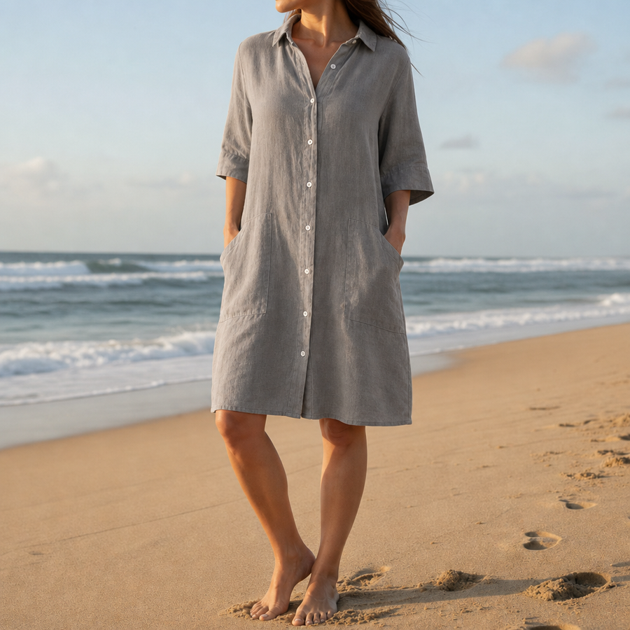 Emily | Collioure Linen Shirt Dress