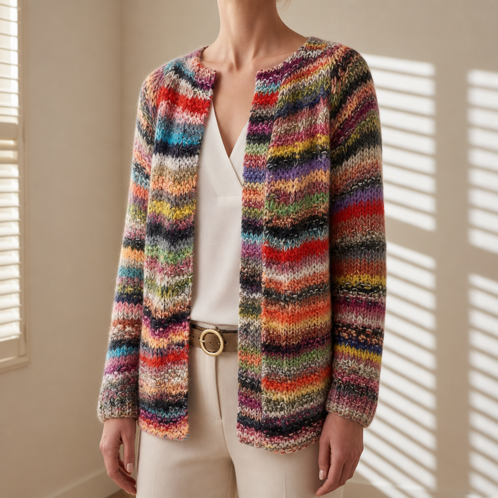 Emily | Gythio Colorful Striped Knit Cardigan