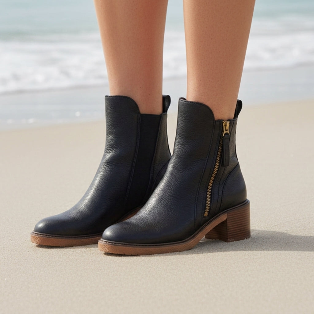 Emily | Madina Leather Side-Zip Ankle Boots