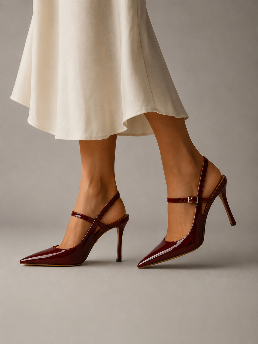 Emma | Scarlett Buckle-Strap Slingback Heels