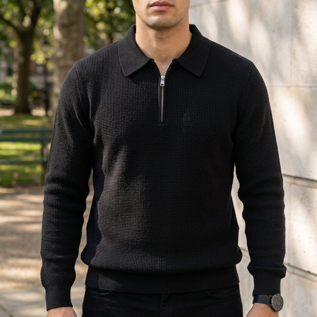 Ethan | Bolzano Ribbed Quarter-Zip Sweater