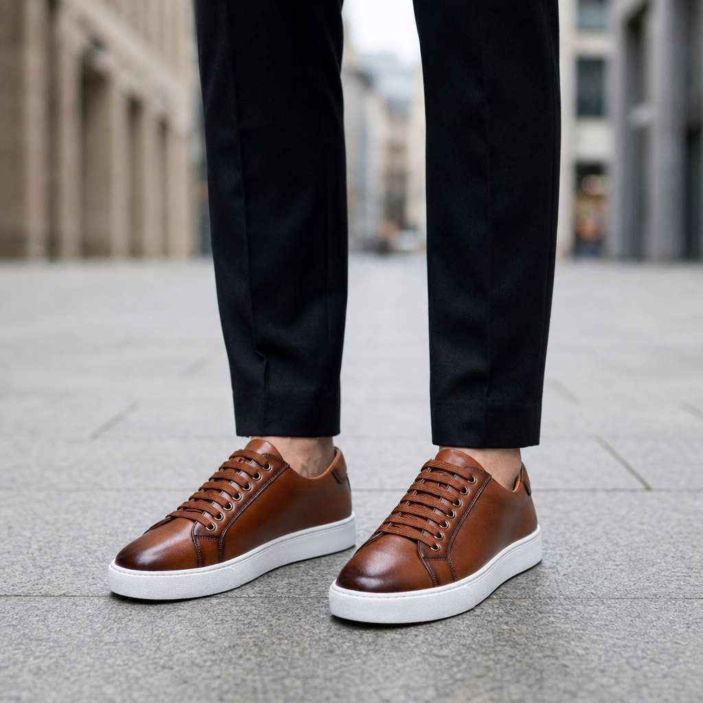 Ethan | Hondarribia Leather Lace-Up Sneakers