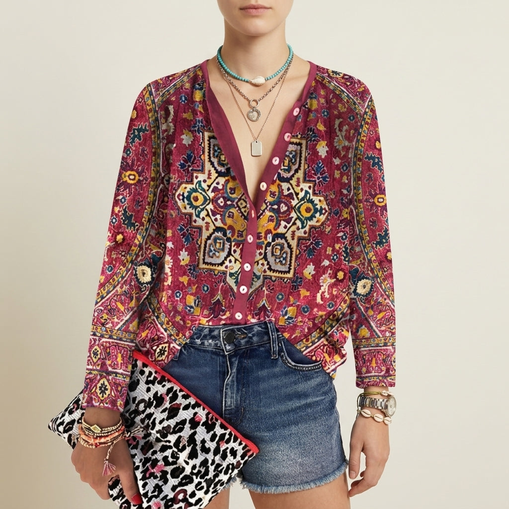 Eva | Antibes Clara Button-Up Blouse