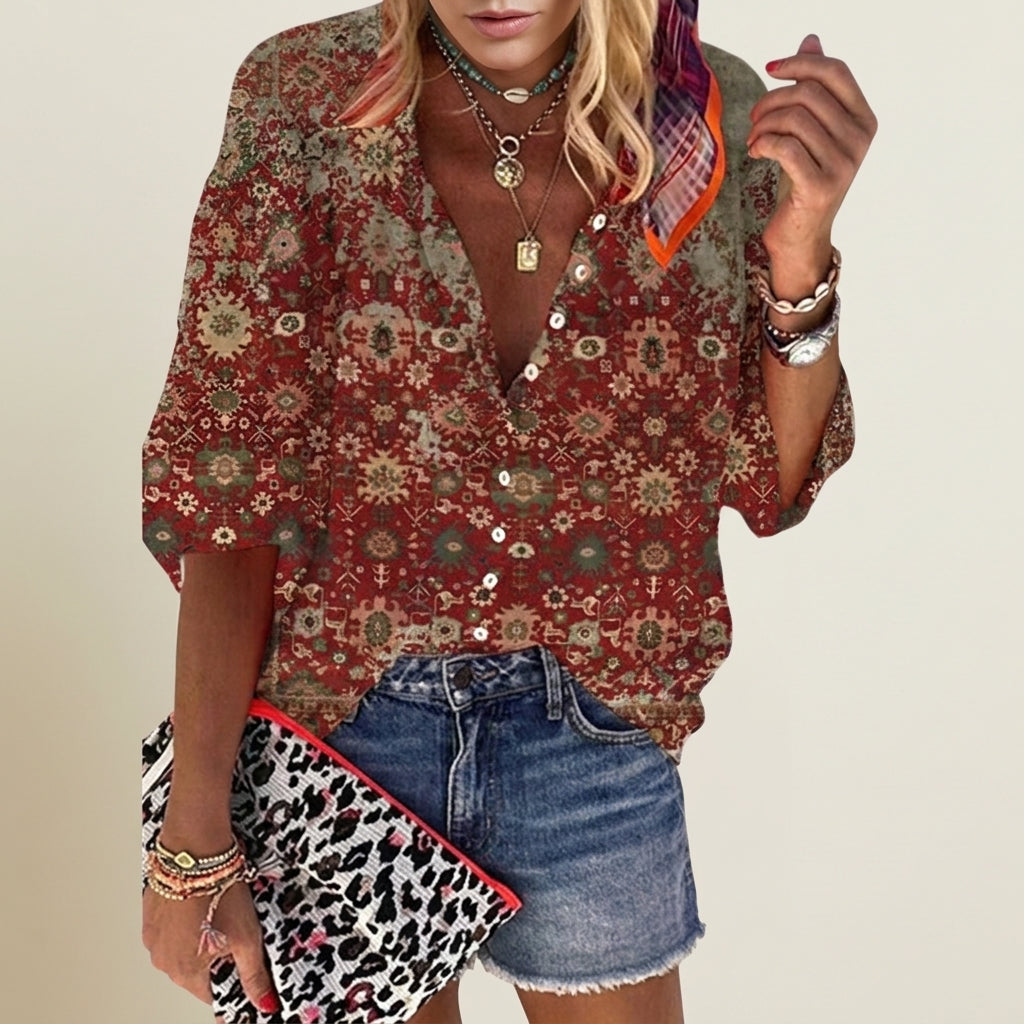 Eva | Antibes Clara Button-Up Blouse