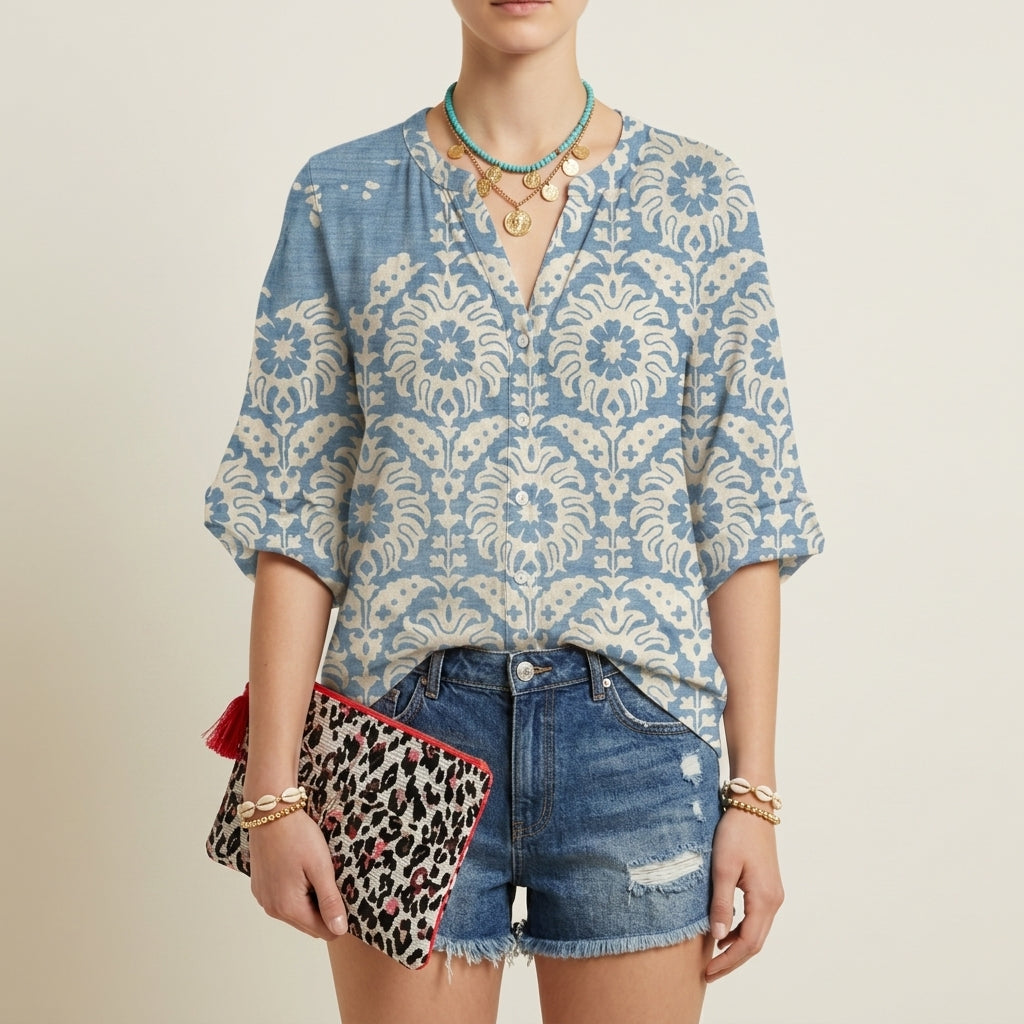 Eva | Antibes Clara Button-Up Blouse