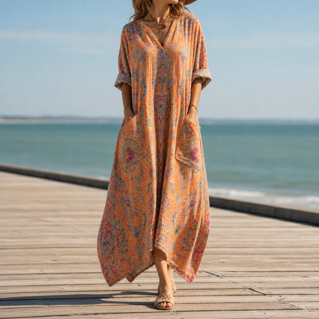 Eva | Comporta Boho Print Maxi Dress