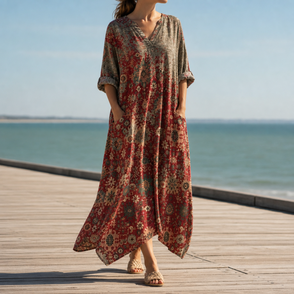 Eva | Comporta Boho Print Maxi Dress
