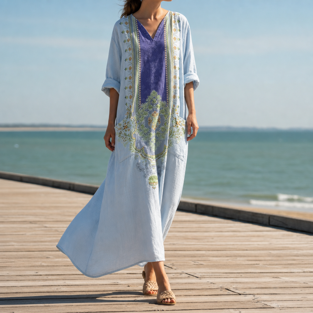 Eva | Comporta Boho Print Maxi Dress