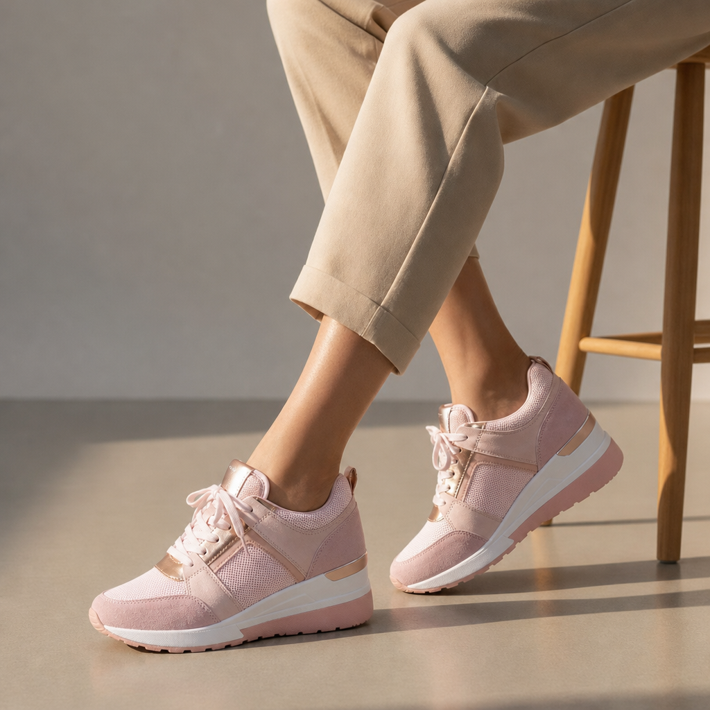 Eva | Mdina Orthopedic Gold Detail Wedge Sneakers
