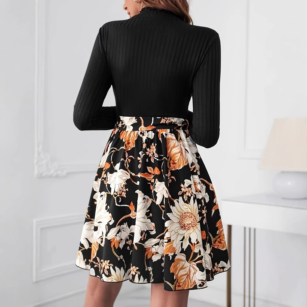 Women's Round-Neck Belted Dress