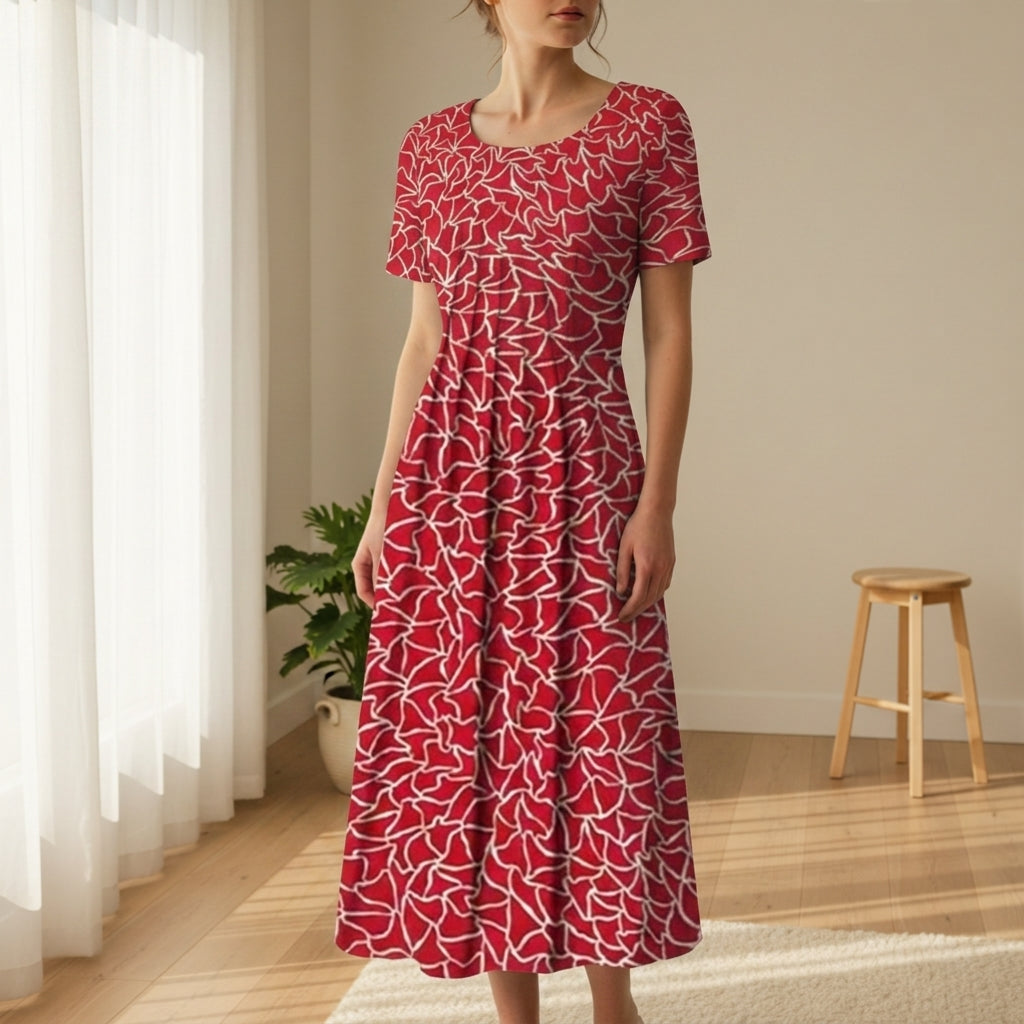 Grace | Paloma Print Short Sleeve Midi Dress