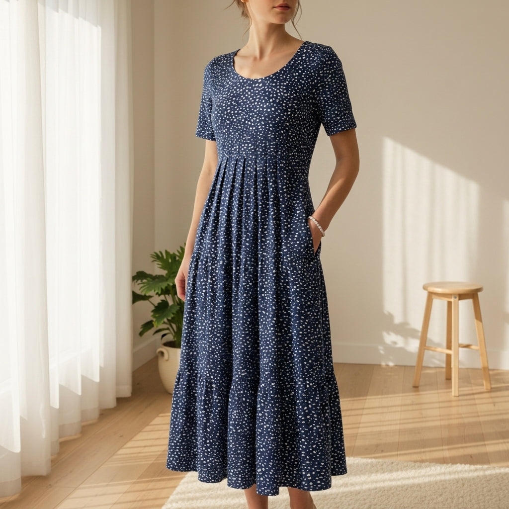 Grace | Paloma Print Short Sleeve Midi Dress