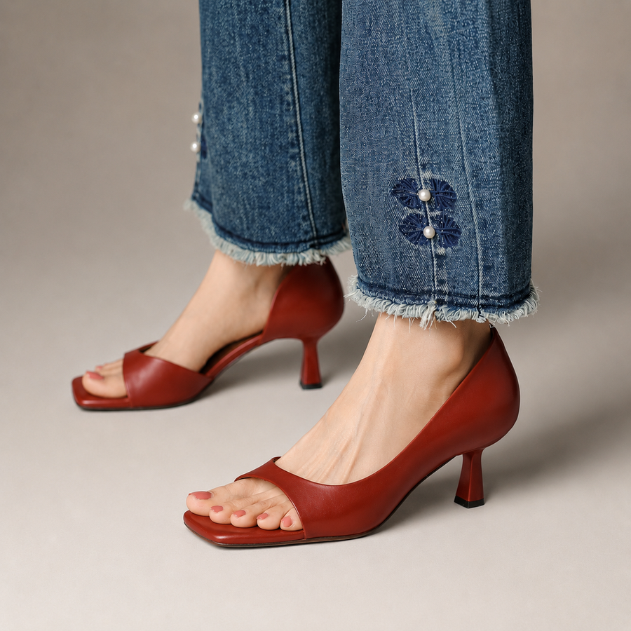 Grace | Valletta Leather Square-Toe Mules