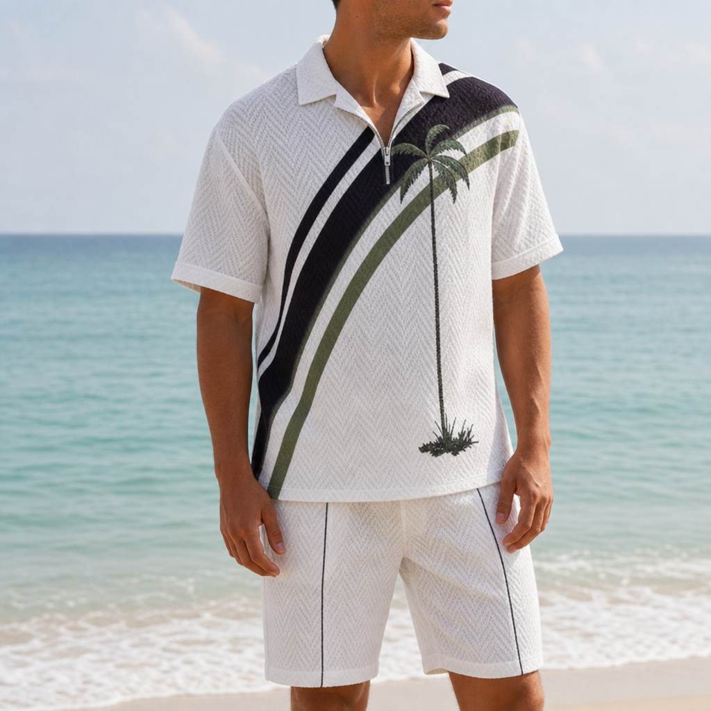 Grayson | Bergamo Palm Print Polo Co-Ord