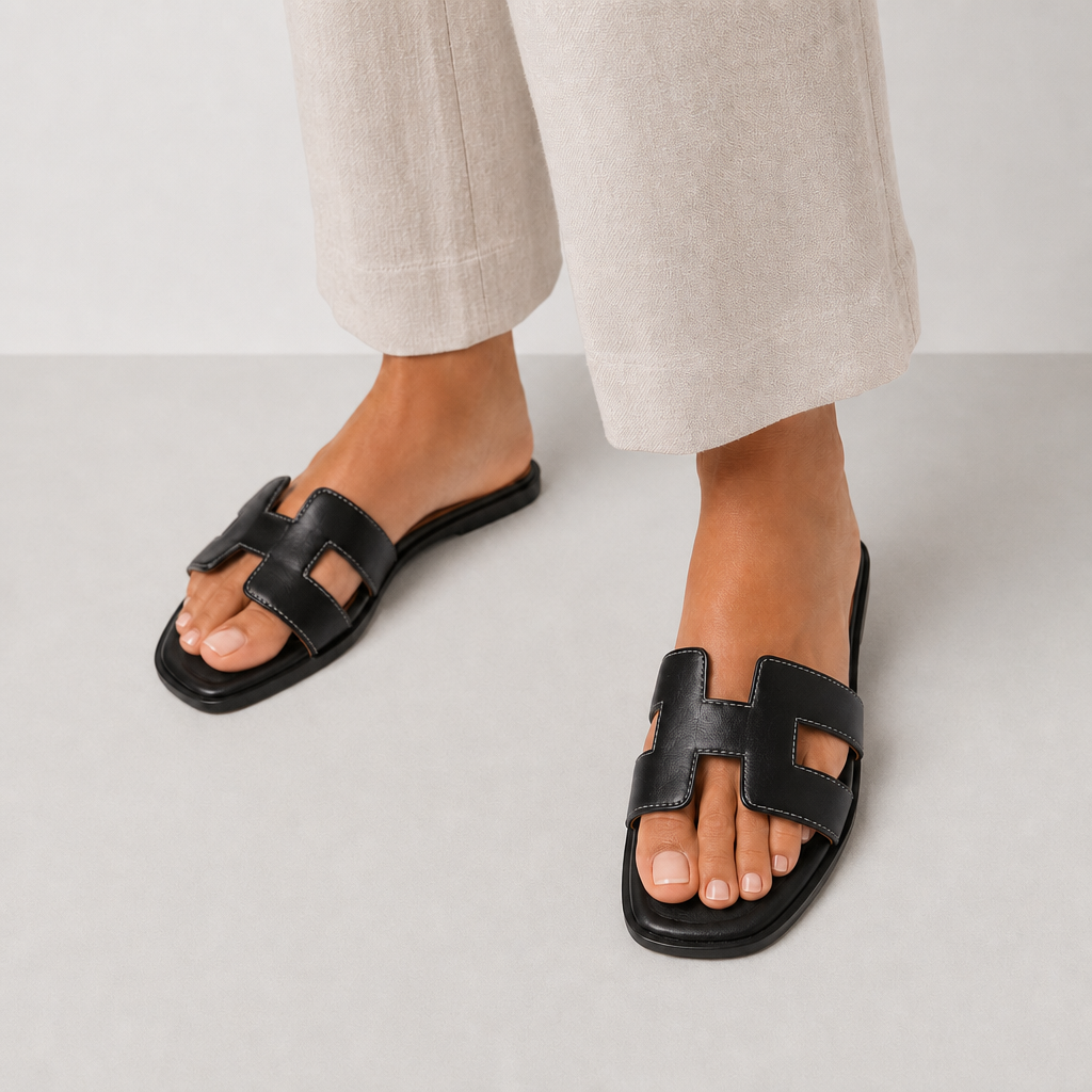 Hadley | Monsanto Orthopedic H-Strap Leather Slides