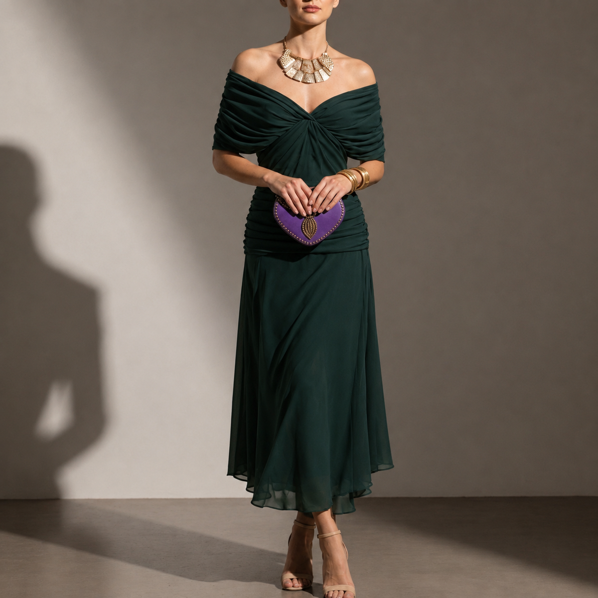 Hadley | Rabat Floral Ruched Midi Dress