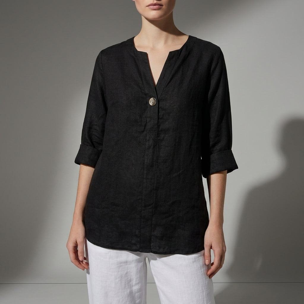 Hazel | Antequera Linen Button Blouse