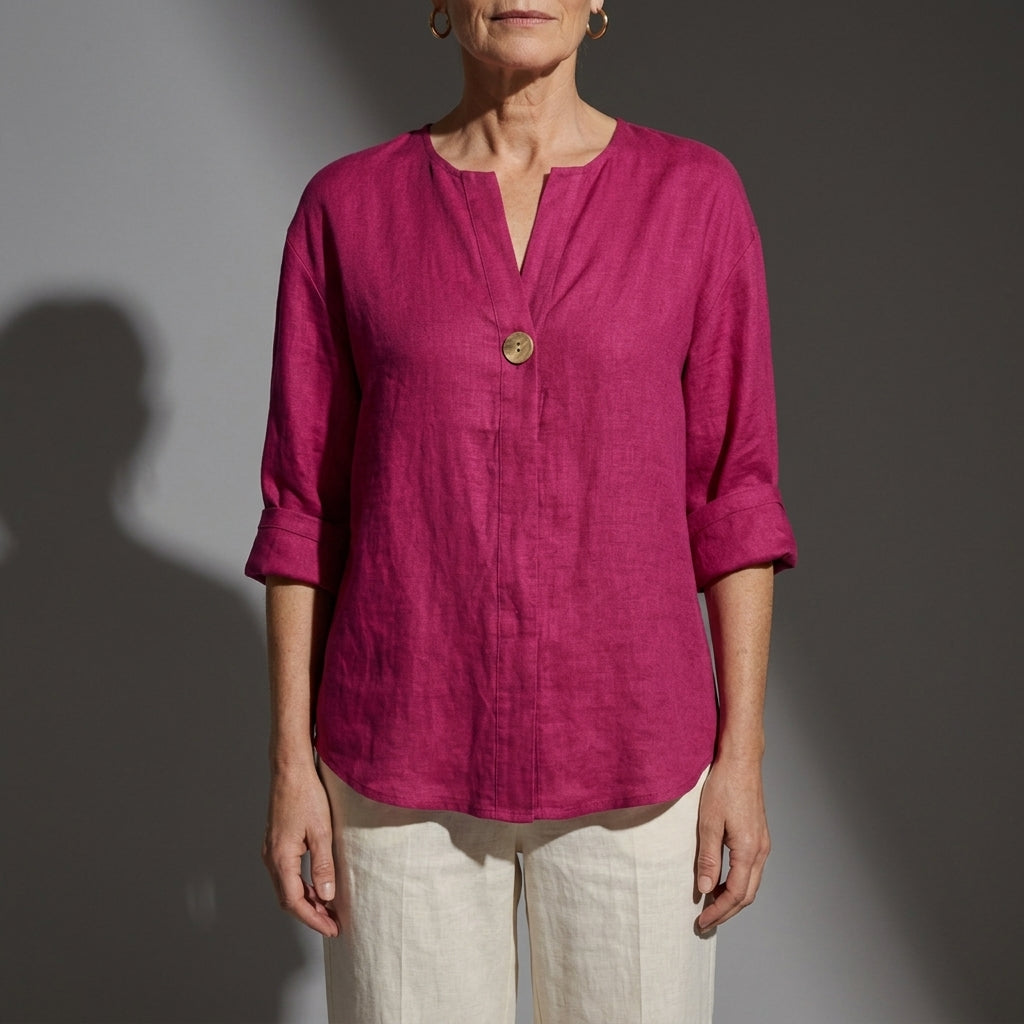 Hazel | Antequera Linen Button Blouse