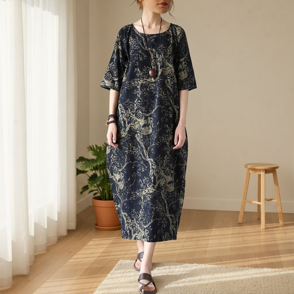 Hazel | Hyeres Toile Print Midi Dress