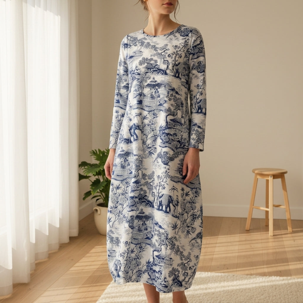 Hazel | Hyeres Toile Print Midi Dress