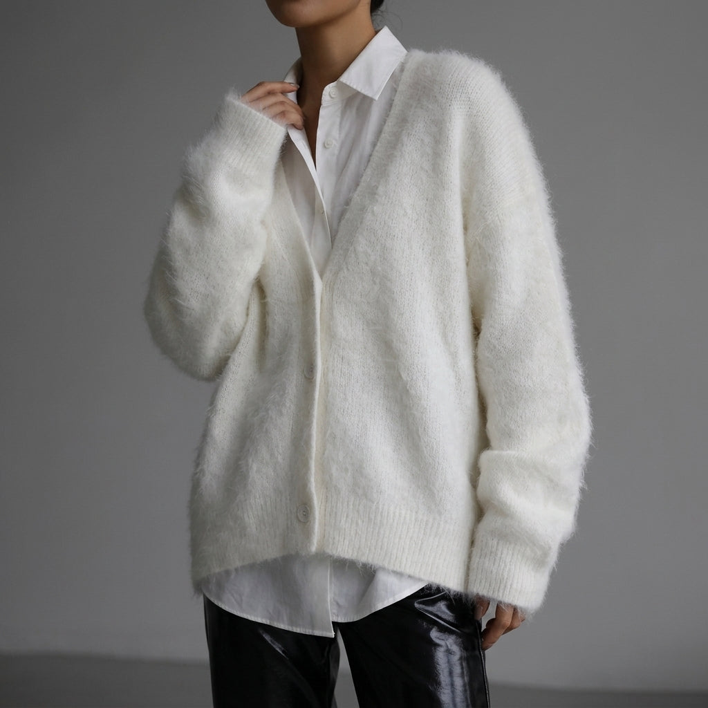 Hazel | Stresa Angora V-Neck Cardigan