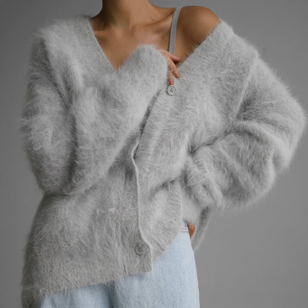 Hazel | Stresa Angora V-Neck Cardigan
