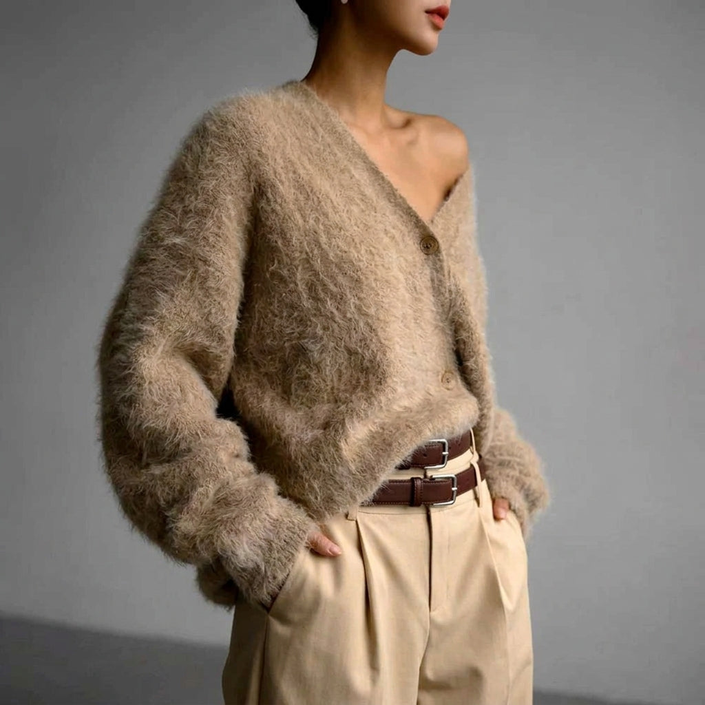 Hazel | Stresa Angora V-Neck Cardigan