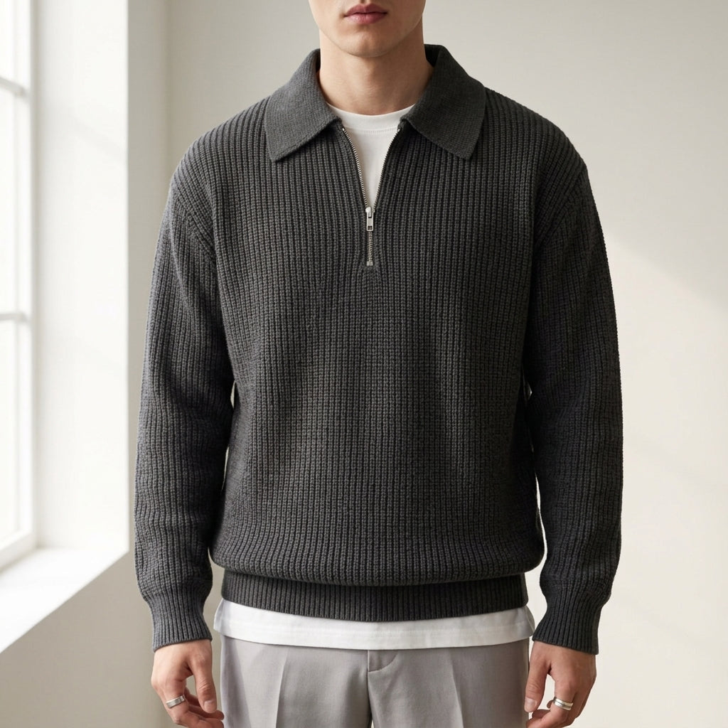 Henry | Urbino Quarter Zip Polo Sweater