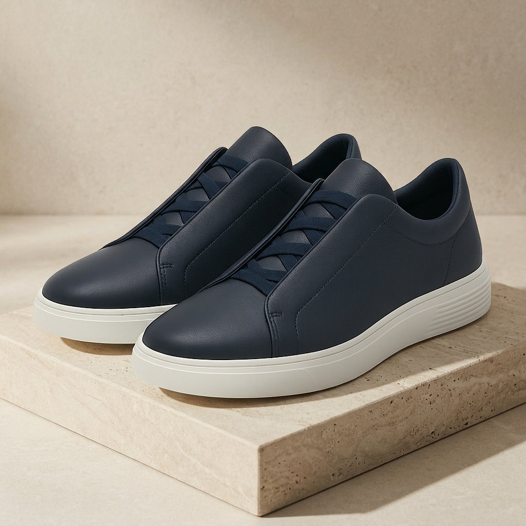 Hudson | Navarre Stretch-Lace Leather Trainer