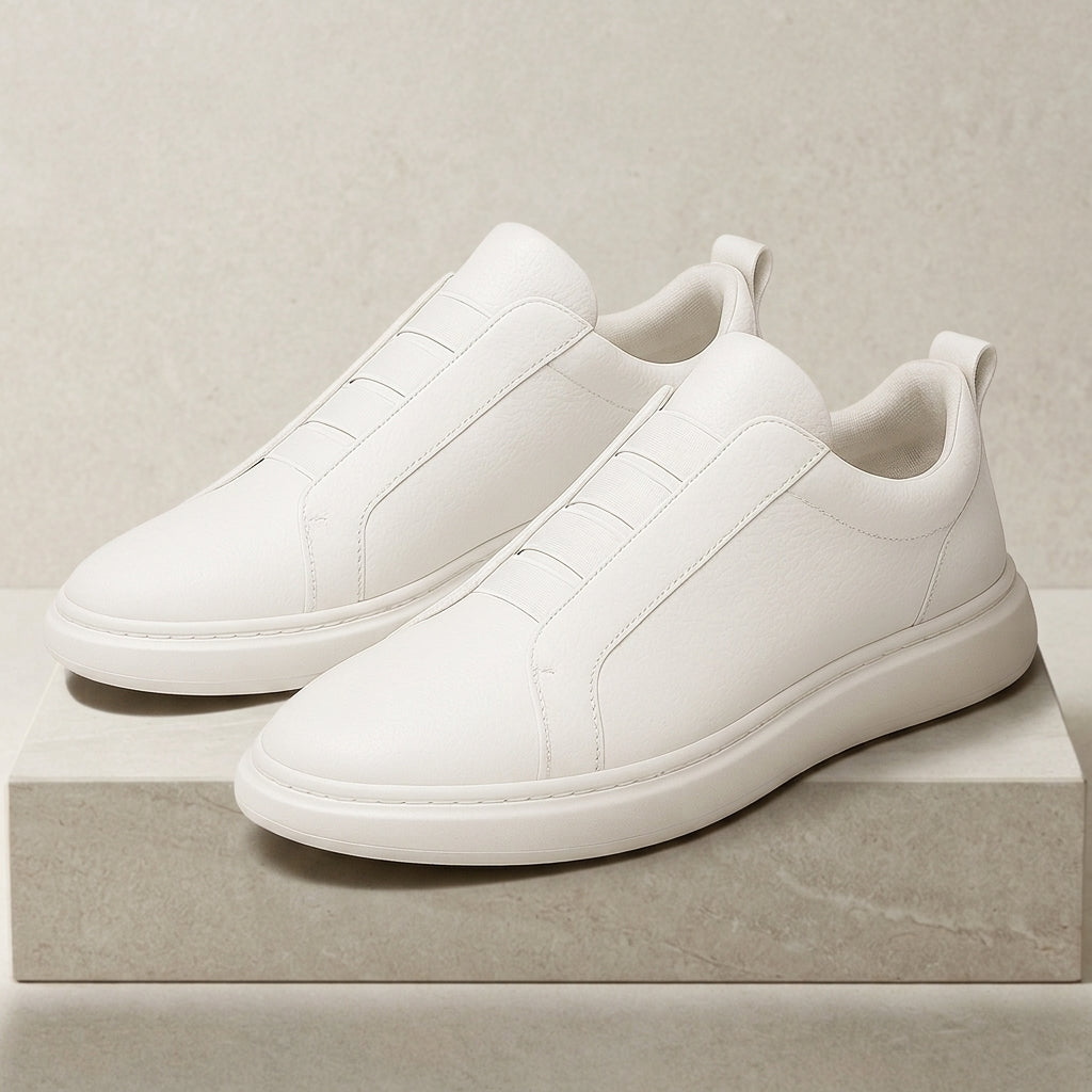 Hudson | Navarre Stretch-Lace Leather Trainer