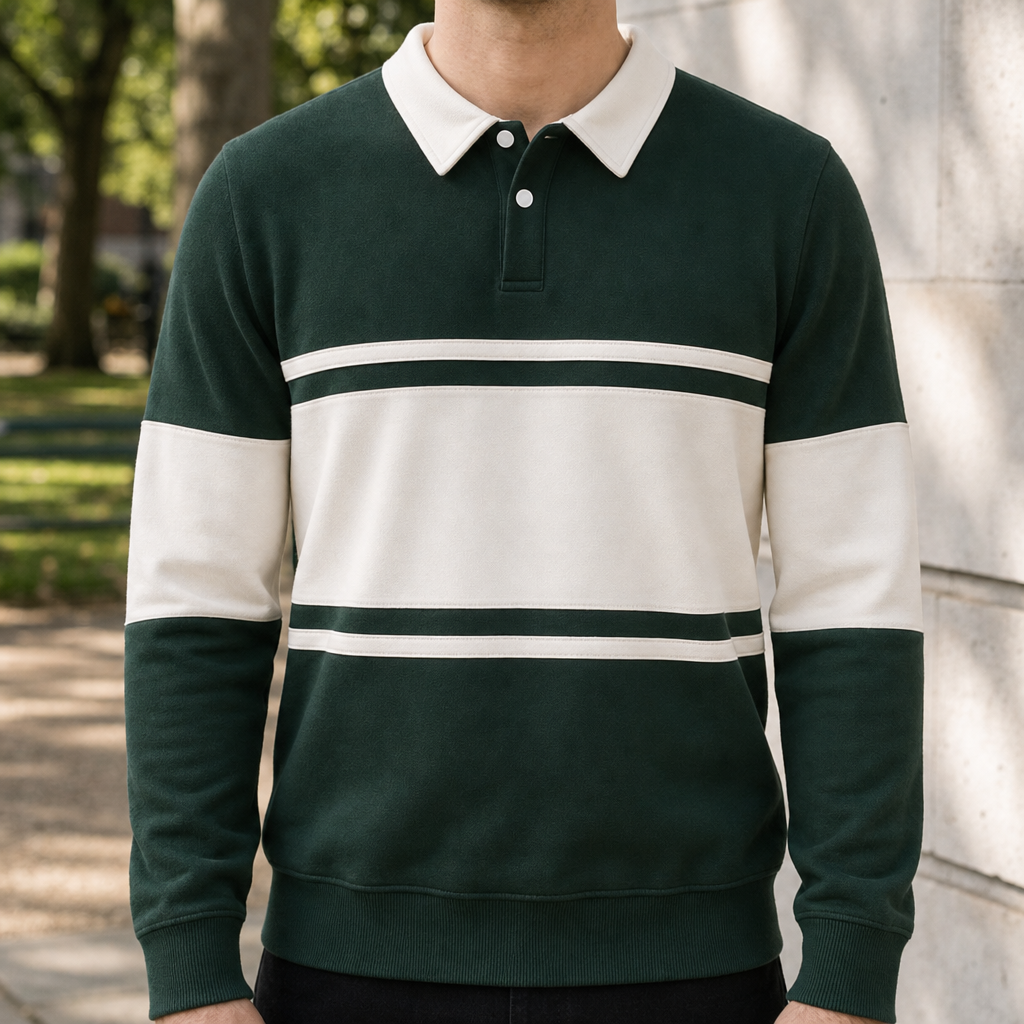 Hudson | Ston Striped Polo Sweatshirt
