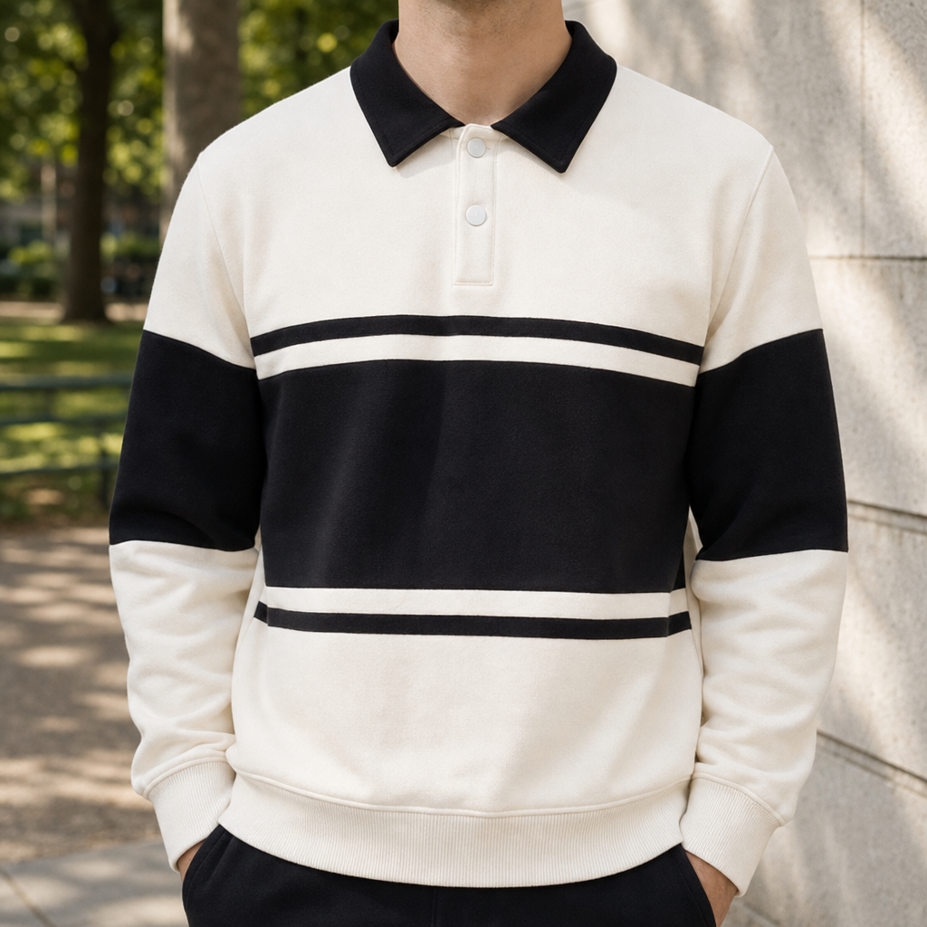 Hudson | Ston Striped Polo Sweatshirt