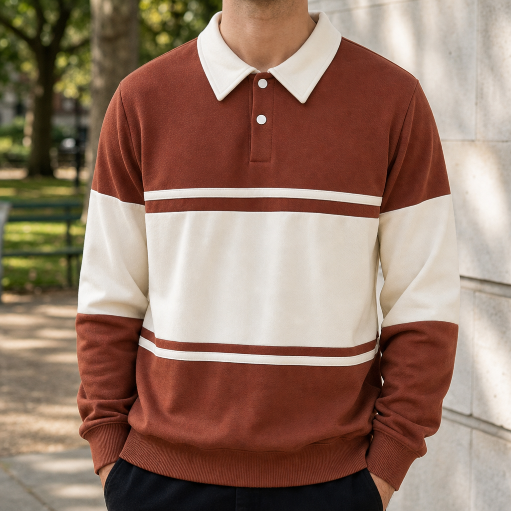 Hudson | Ston Striped Polo Sweatshirt