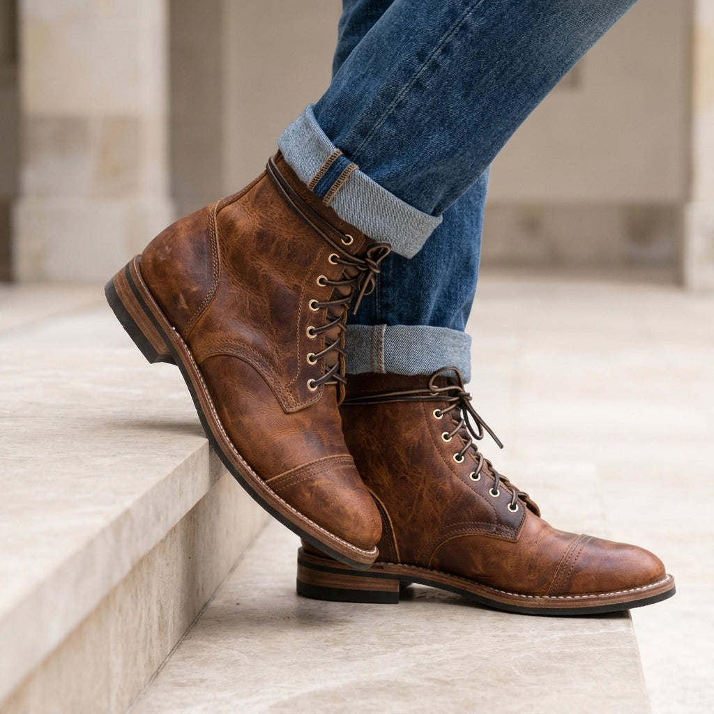 Isaac | Anzio Rugged Leather Boots