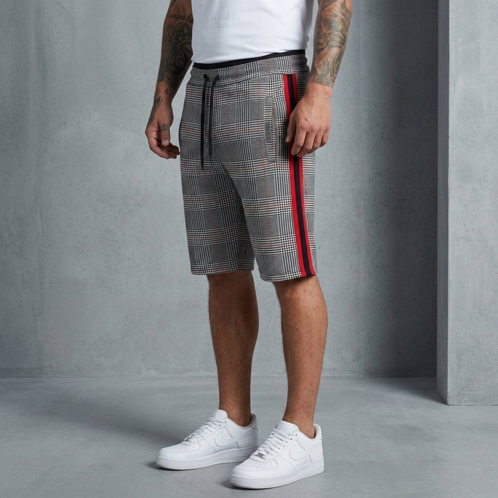 Isaac | Viana Plaid Side Stripe Shorts