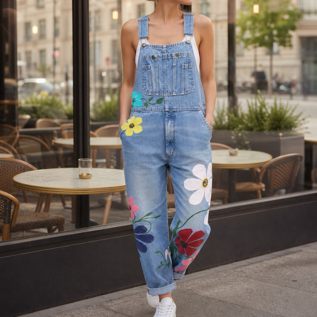 Isabella | Birgu Floral Denim Overalls