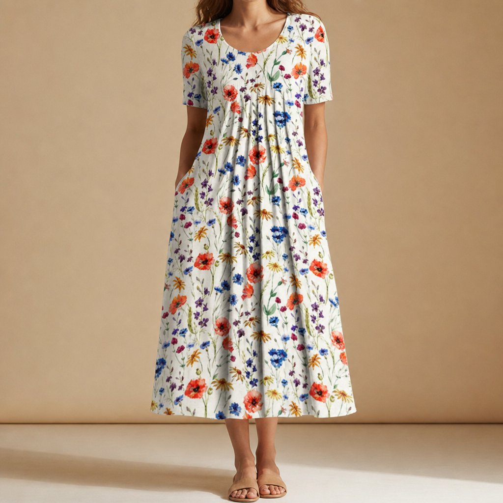 Isabella | Porto Vecchio Floral Print Midi Dress