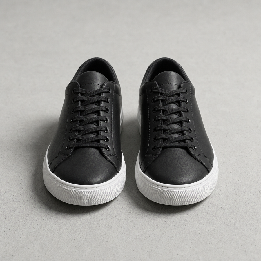 John | Assisi Black Low-Top Sneakers