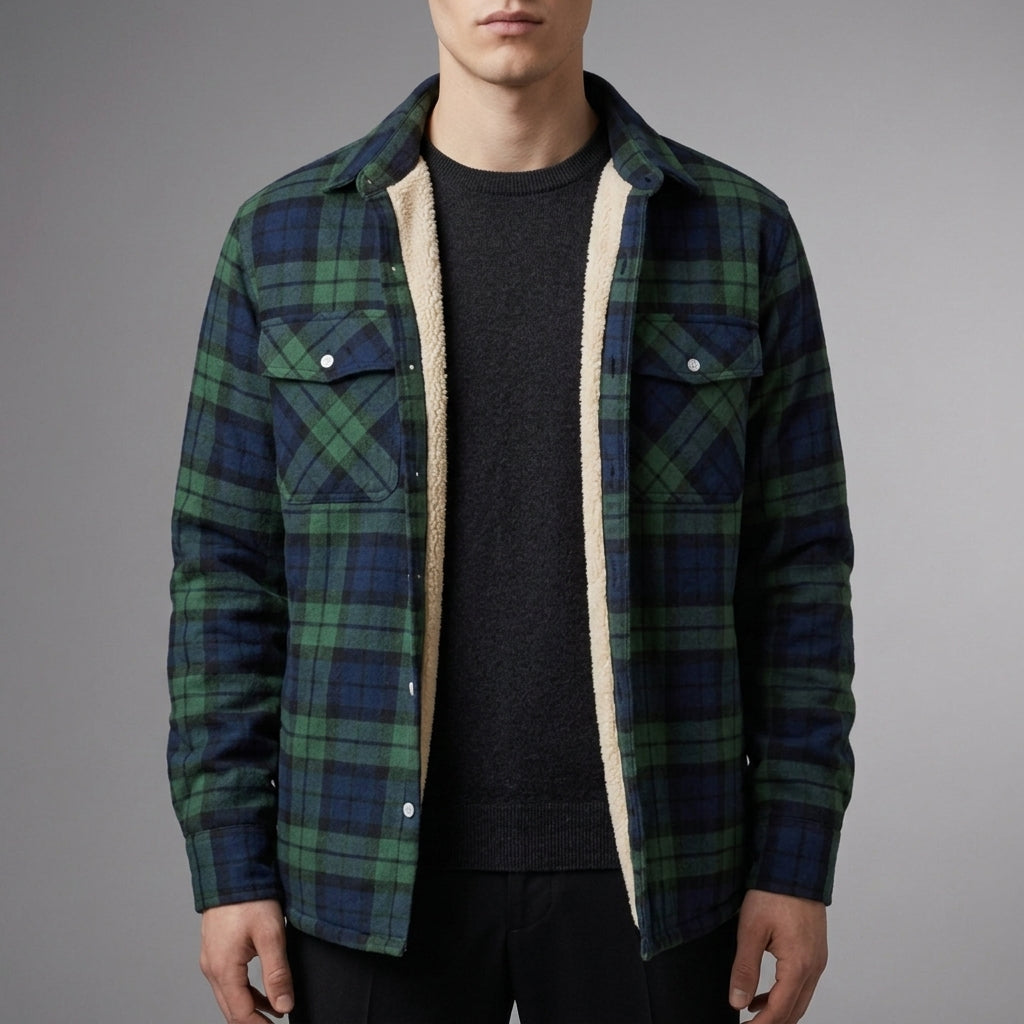 John | Marsaxlokk Sherpa Lined Plaid Jacket