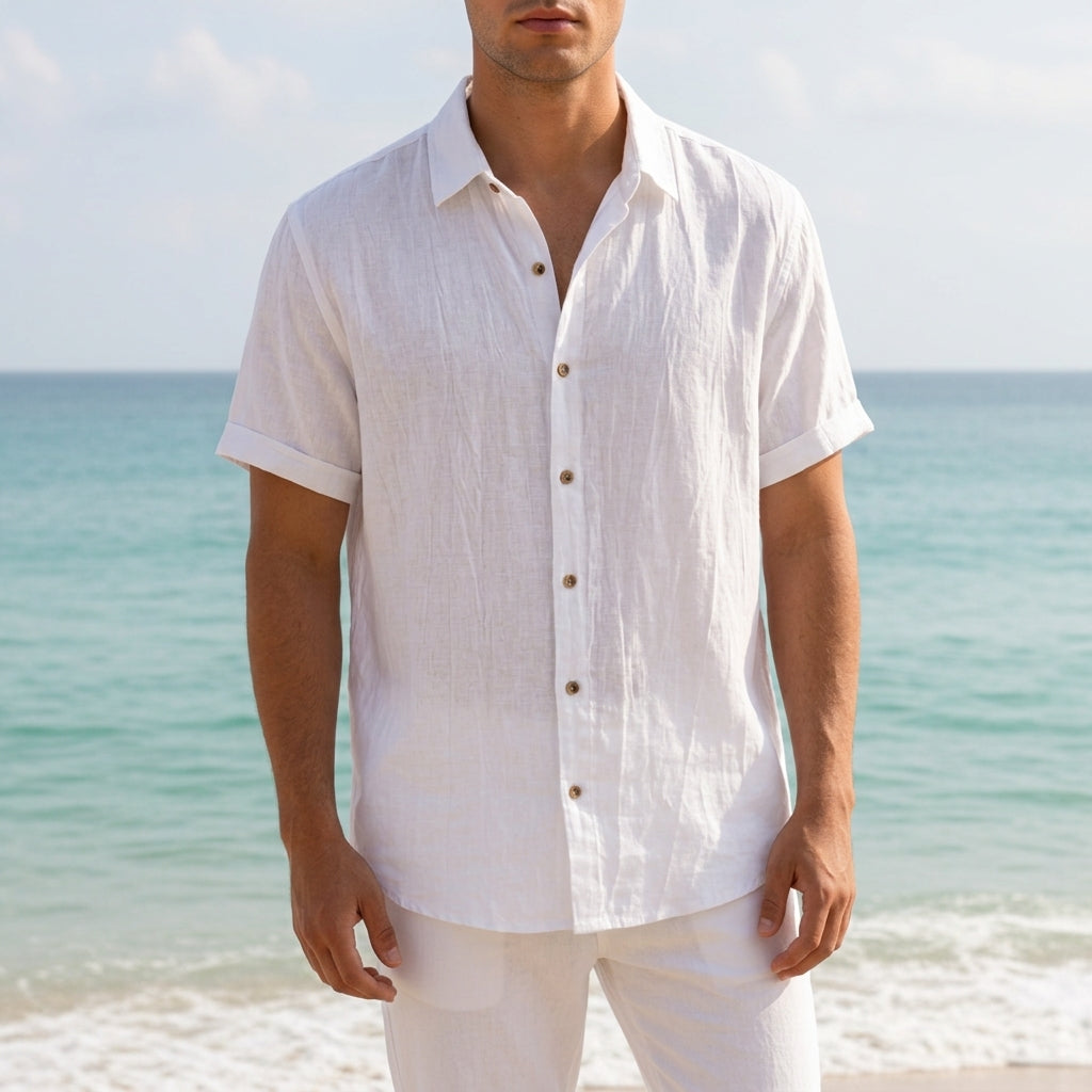 John | Olhao Linen Button-Up Shirt