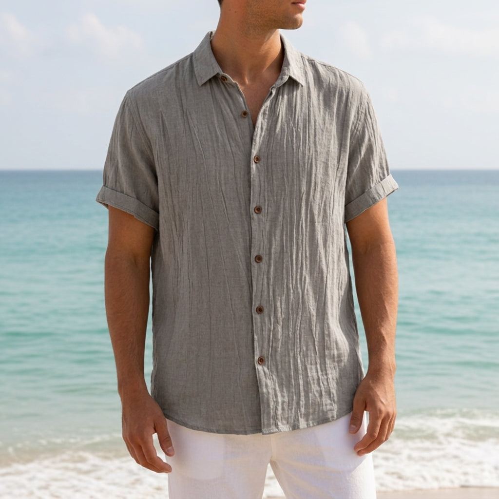 John | Olhao Linen Button-Up Shirt
